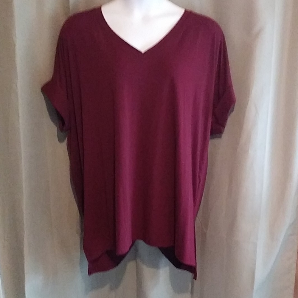 Maroon Zenana Premium V Neck Blouse